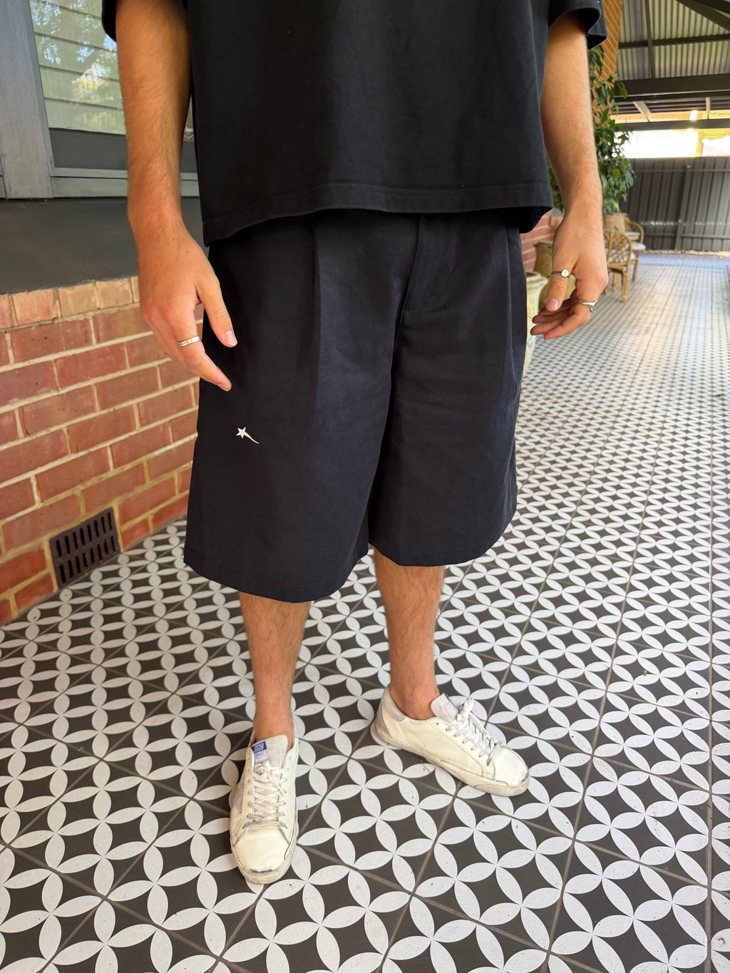 Pleated Shorts - Black